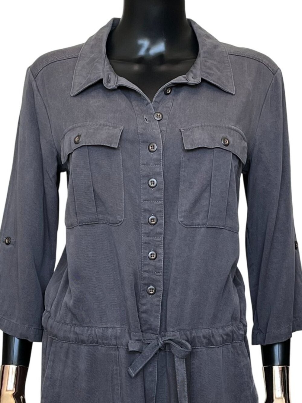 Sundance All Roads Graphite Gray Utility Jumpsuit Lyocell Blend M NWOT - Picture 4 of 9